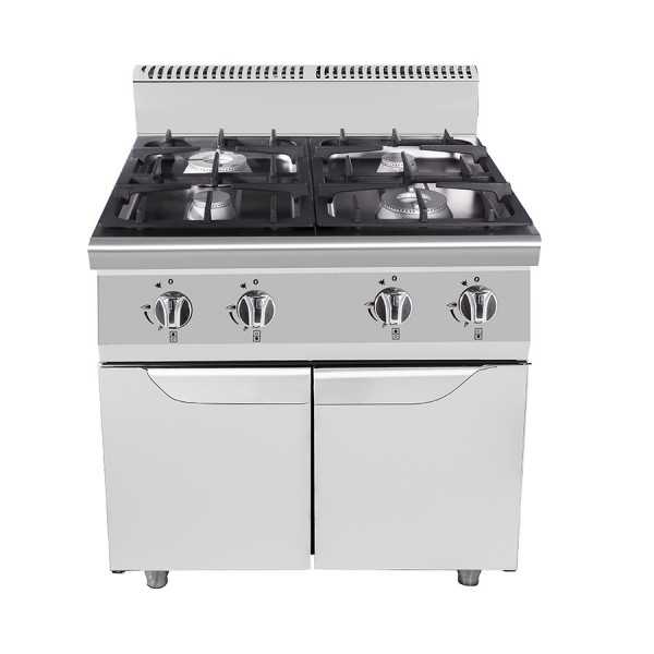 Cucina a gas 4 fuochi su vano profondità 70 cm, potenza 21 KW