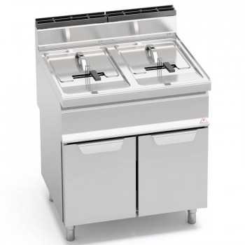 GAS FRYER ON CABINET -...