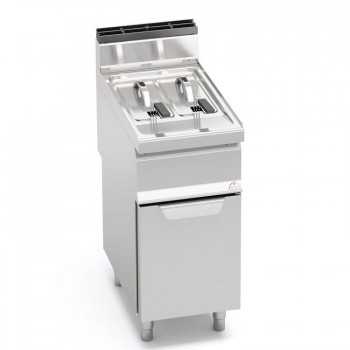 GAS FRYER ON CABINET - 7+7 LT