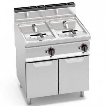 GAS FRYER ON CABINET WITH...