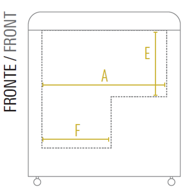 dimensioni frontali di congelatore a pozzetto